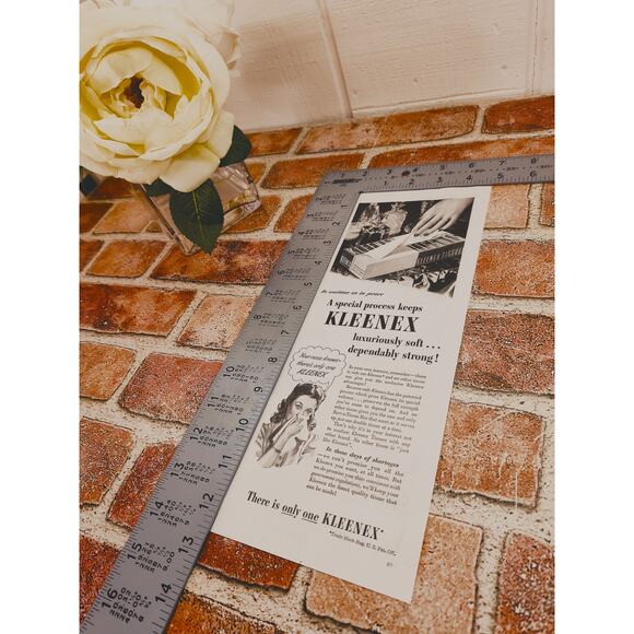 1944 Kleenex Woman‎ with tissue to face - Your nose Knows - Vtg Print Ad - Picture 6 of 6